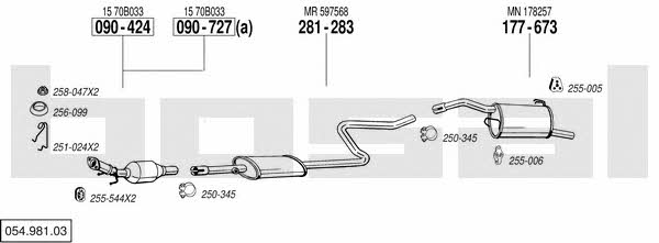Bosal 054.981.03 Exhaust system 05498103: Buy near me at 2407.PL in Poland at an Affordable price!