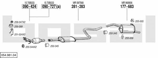  054.981.04 Exhaust system 05498104: Buy near me in Poland at 2407.PL - Good price!
