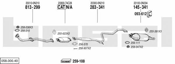 Bosal 058.000.40 Система випуску відпрацьованих газів 05800040: Купити у Польщі - Добра ціна на 2407.PL!