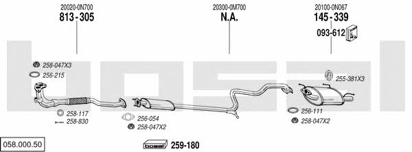 Bosal 058.000.50 Exhaust system 05800050: Buy near me at 2407.PL in Poland at an Affordable price!