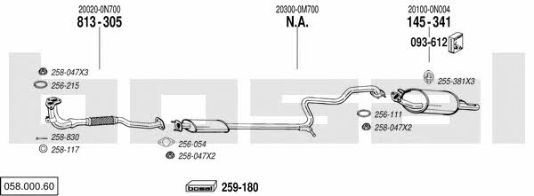  058.000.60 Exhaust system 05800060: Buy near me in Poland at 2407.PL - Good price!