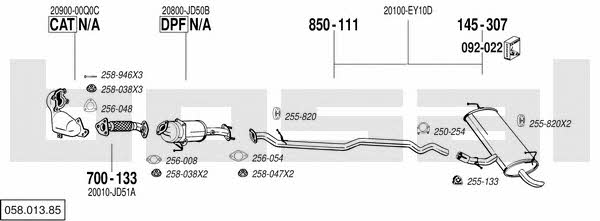  058.013.85 Система выпуска отработаных газов 05801385: Отличная цена - Купить в Польше на 2407.PL!