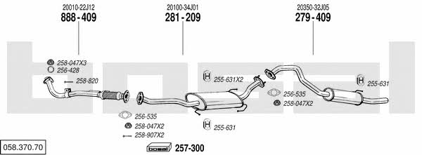  058.370.70 Exhaust system 05837070: Buy near me in Poland at 2407.PL - Good price!