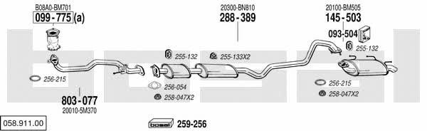  058.911.00 Система выпуска отработаных газов 05891100: Отличная цена - Купить в Польше на 2407.PL!