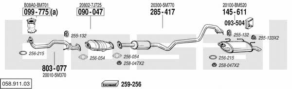  058.911.03 Exhaust system 05891103: Buy near me in Poland at 2407.PL - Good price!