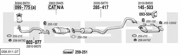  058.911.07 Exhaust system 05891107: Buy near me in Poland at 2407.PL - Good price!
