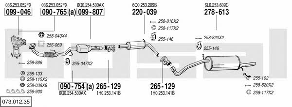  073.012.35 Exhaust system 07301235: Buy near me in Poland at 2407.PL - Good price!