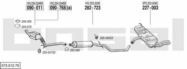  073.012.70 Exhaust system 07301270: Buy near me in Poland at 2407.PL - Good price!