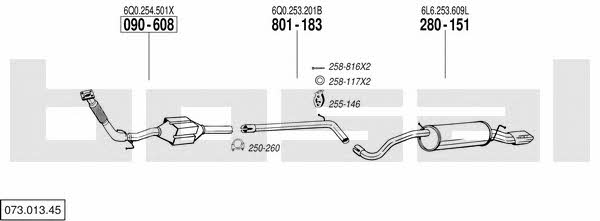  073.013.45 Abgasanlage 07301345: Kaufen Sie zu einem guten Preis in Polen bei 2407.PL!