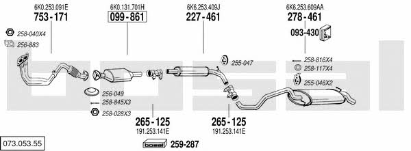  073.053.55 Exhaust system 07305355: Buy near me in Poland at 2407.PL - Good price!