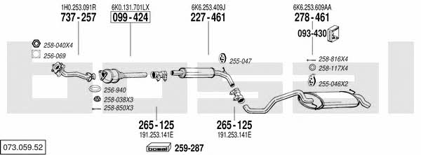  073.059.52 Exhaust system 07305952: Buy near me in Poland at 2407.PL - Good price!