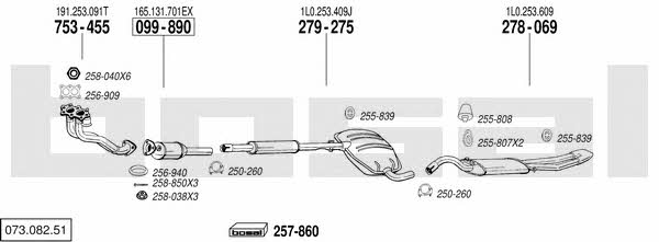 Bosal 073.082.51 Exhaust system 07308251: Buy near me at 2407.PL in Poland at an Affordable price!