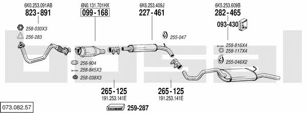  073.082.57 Система випуску відпрацьованих газів 07308257: Приваблива ціна - Купити у Польщі на 2407.PL!