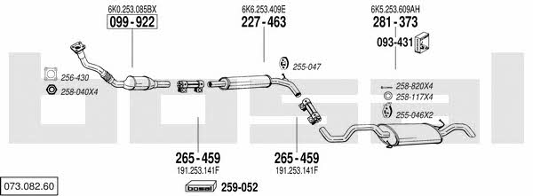 Bosal 073.082.60 Exhaust system 07308260: Buy near me at 2407.PL in Poland at an Affordable price!