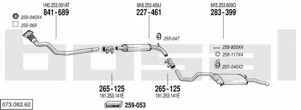  073.082.62 Exhaust system 07308262: Buy near me in Poland at 2407.PL - Good price!