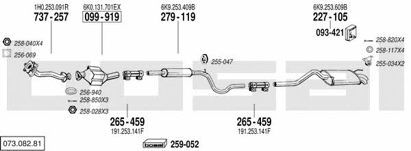  073.082.81 Система випуску відпрацьованих газів 07308281: Приваблива ціна - Купити у Польщі на 2407.PL!