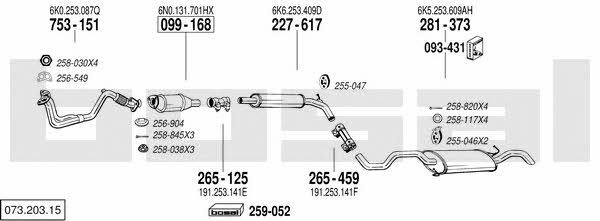  073.203.15 Exhaust system 07320315: Buy near me in Poland at 2407.PL - Good price!