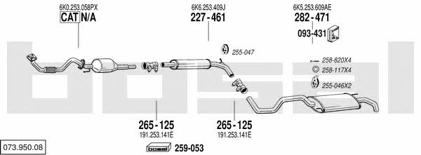  073.950.08 Exhaust system 07395008: Buy near me in Poland at 2407.PL - Good price!