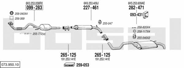  073.950.10 Exhaust system 07395010: Buy near me in Poland at 2407.PL - Good price!