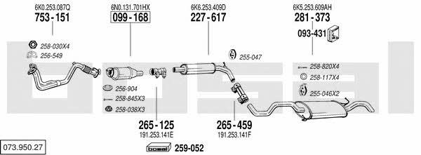 Bosal 073.950.27 Abgasanlage 07395027: Bestellen Sie in Polen zu einem guten Preis bei 2407.PL!