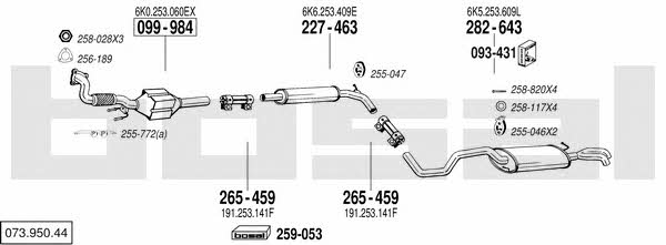  073.950.44 Exhaust system 07395044: Buy near me in Poland at 2407.PL - Good price!