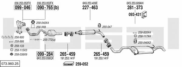 Bosal 073.960.25 Abgasanlage 07396025: Bestellen Sie in Polen zu einem guten Preis bei 2407.PL!