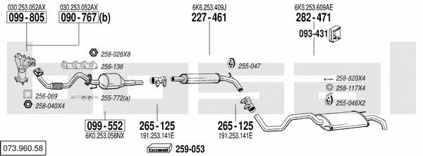  073.960.58 Система випуску відпрацьованих газів 07396058: Приваблива ціна - Купити у Польщі на 2407.PL!