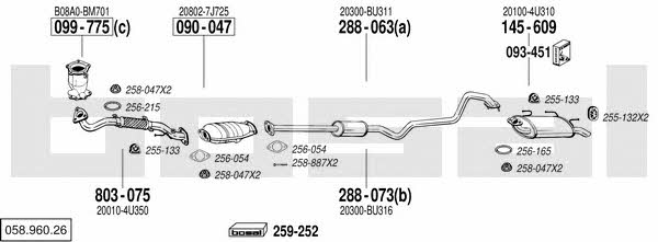 Bosal 058.960.26 Układ wydechowy 05896026: Atrakcyjna cena w Polsce na 2407.PL - Zamów teraz!