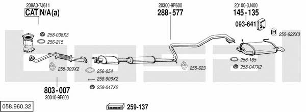 Bosal 058.960.32 Exhaust system 05896032: Buy near me at 2407.PL in Poland at an Affordable price!