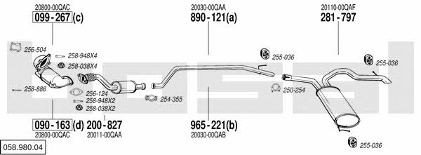  058.980.04 Abgasanlage 05898004: Kaufen Sie zu einem guten Preis in Polen bei 2407.PL!