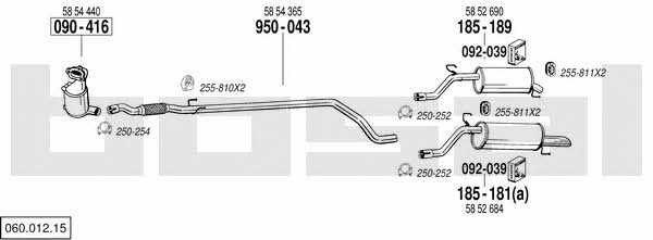 Bosal 060.012.15 Exhaust system 06001215: Buy near me at 2407.PL in Poland at an Affordable price!