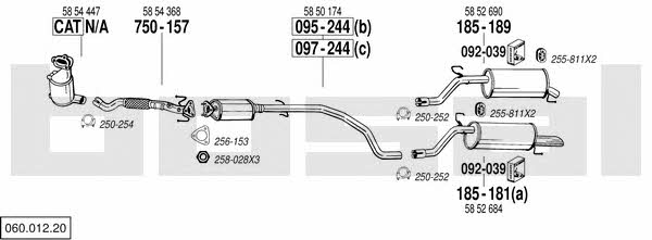  060.012.20 Exhaust system 06001220: Buy near me in Poland at 2407.PL - Good price!