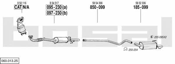 Bosal 060.013.25 Exhaust system 06001325: Buy near me at 2407.PL in Poland at an Affordable price!