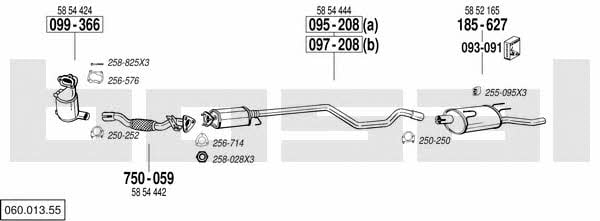  060.013.55 Exhaust system 06001355: Buy near me in Poland at 2407.PL - Good price!