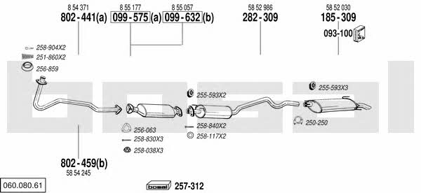  060.080.61 Exhaust system 06008061: Buy near me in Poland at 2407.PL - Good price!