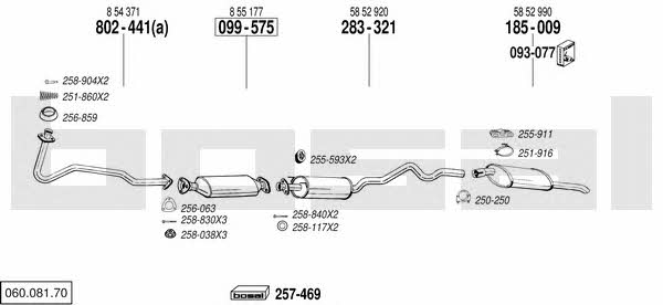  060.081.70 Exhaust system 06008170: Buy near me in Poland at 2407.PL - Good price!