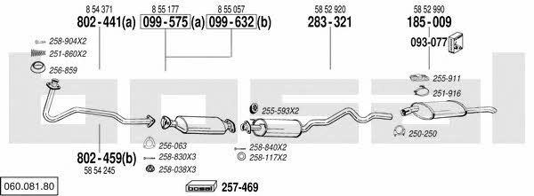  060.081.80 Exhaust system 06008180: Buy near me in Poland at 2407.PL - Good price!