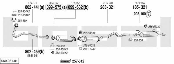  060.081.81 Exhaust system 06008181: Buy near me in Poland at 2407.PL - Good price!