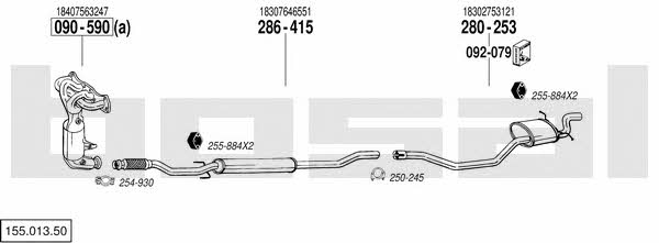 Bosal 155.013.50 Exhaust system 15501350: Buy near me at 2407.PL in Poland at an Affordable price!