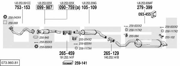  073.960.81 Exhaust system 07396081: Buy near me in Poland at 2407.PL - Good price!