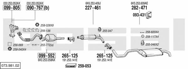  073.981.02 Exhaust system 07398102: Buy near me in Poland at 2407.PL - Good price!