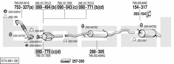  073.981.08 Exhaust system 07398108: Buy near me in Poland at 2407.PL - Good price!