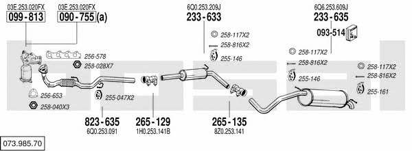  073.985.70 Exhaust system 07398570: Buy near me in Poland at 2407.PL - Good price!