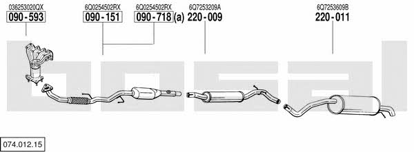 Bosal 074.012.15 Exhaust system 07401215: Buy near me at 2407.PL in Poland at an Affordable price!