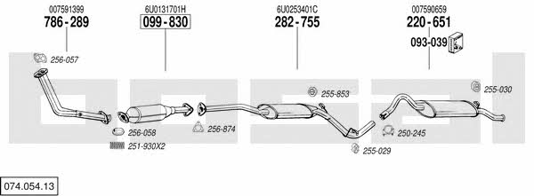 Bosal 074.054.13 Układ wydechowy 07405413: Atrakcyjna cena w Polsce na 2407.PL - Zamów teraz!