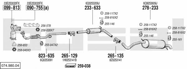  074.980.04 Exhaust system 07498004: Buy near me in Poland at 2407.PL - Good price!