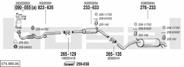  074.980.06 Abgasanlage 07498006: Kaufen Sie zu einem guten Preis in Polen bei 2407.PL!