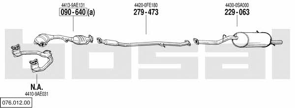  076.012.00 Exhaust system 07601200: Buy near me in Poland at 2407.PL - Good price!