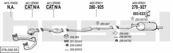  076.030.55 Система выпуска отработаных газов 07603055: Отличная цена - Купить в Польше на 2407.PL!