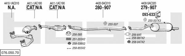 Bosal 076.050.70 Exhaust system 07605070: Buy near me at 2407.PL in Poland at an Affordable price!